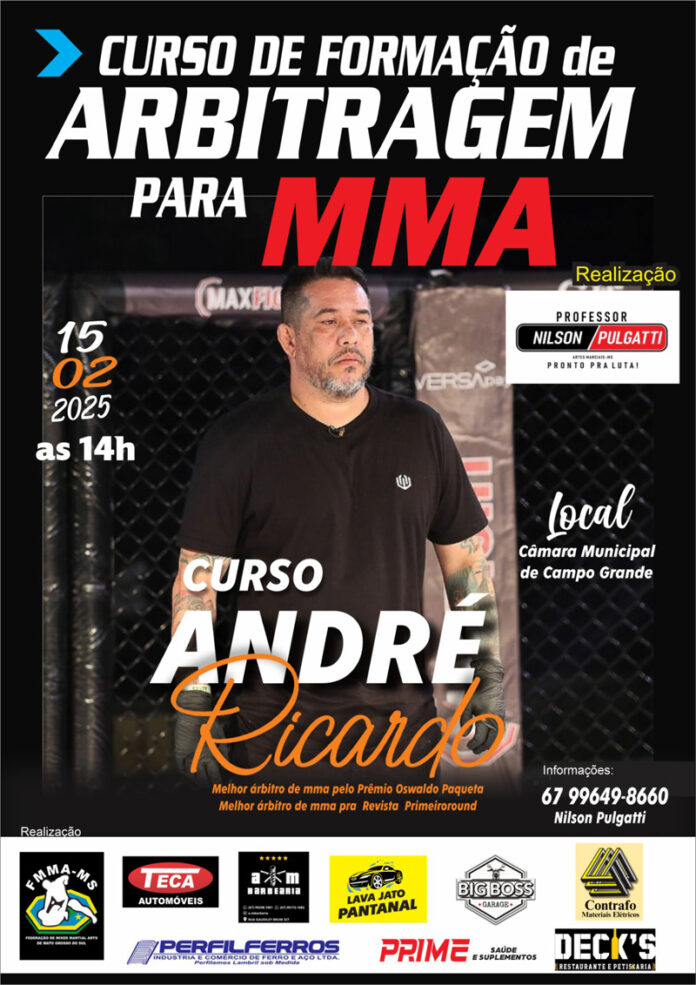 Principal árbitro do MMA do BR dá curso de arbitragem neste sábado